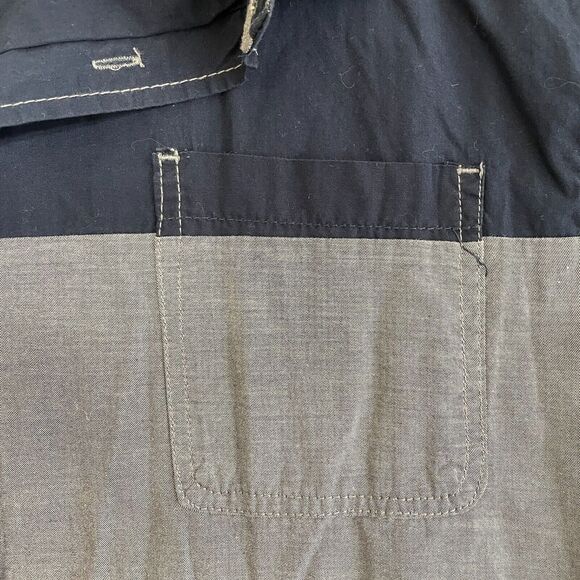 Rock&Republic Shirt Mens‎ XXL Blue Grey Color Block Roll Tab Western Biker Party - Picture 5 of 12